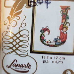 Lanarte-DMC Vintage Cross Stitch Kit Letter"J" ... unopened